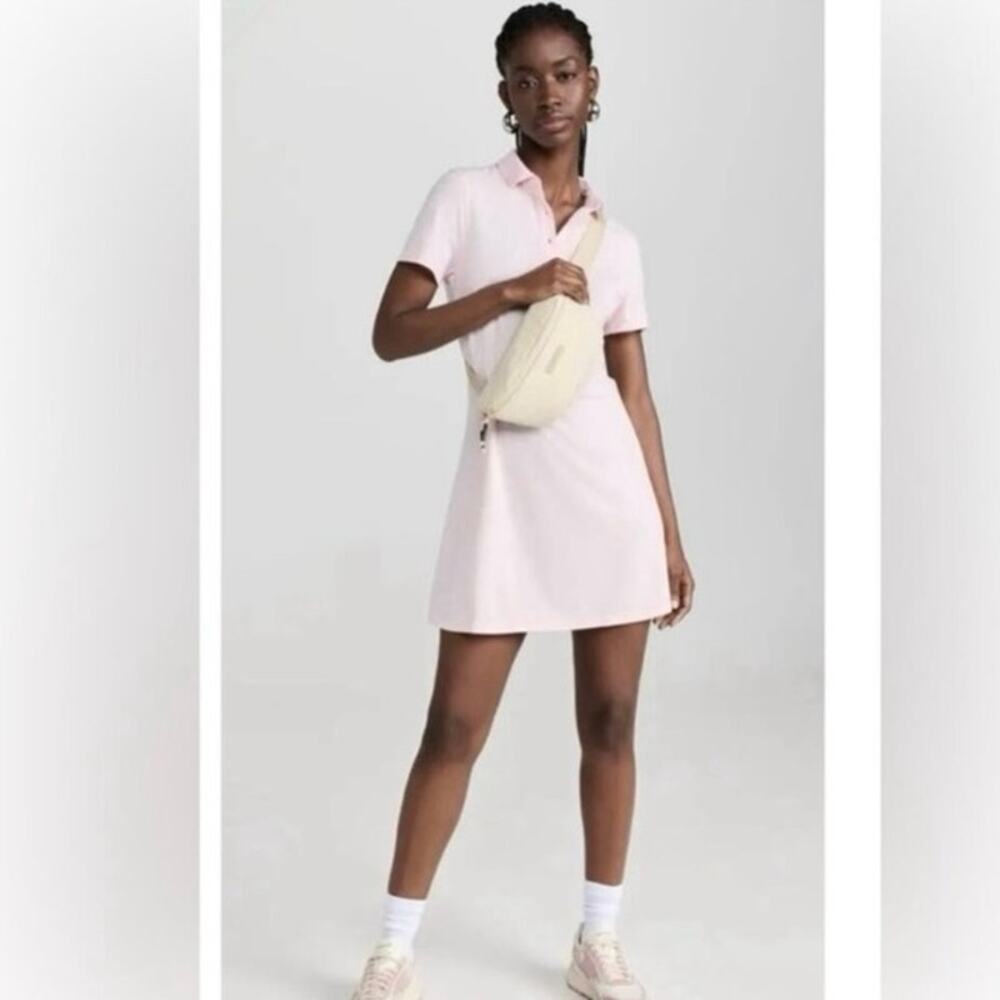 NWT Outdoor Voices Birdie Polo Dress Baby Pink Size XXL